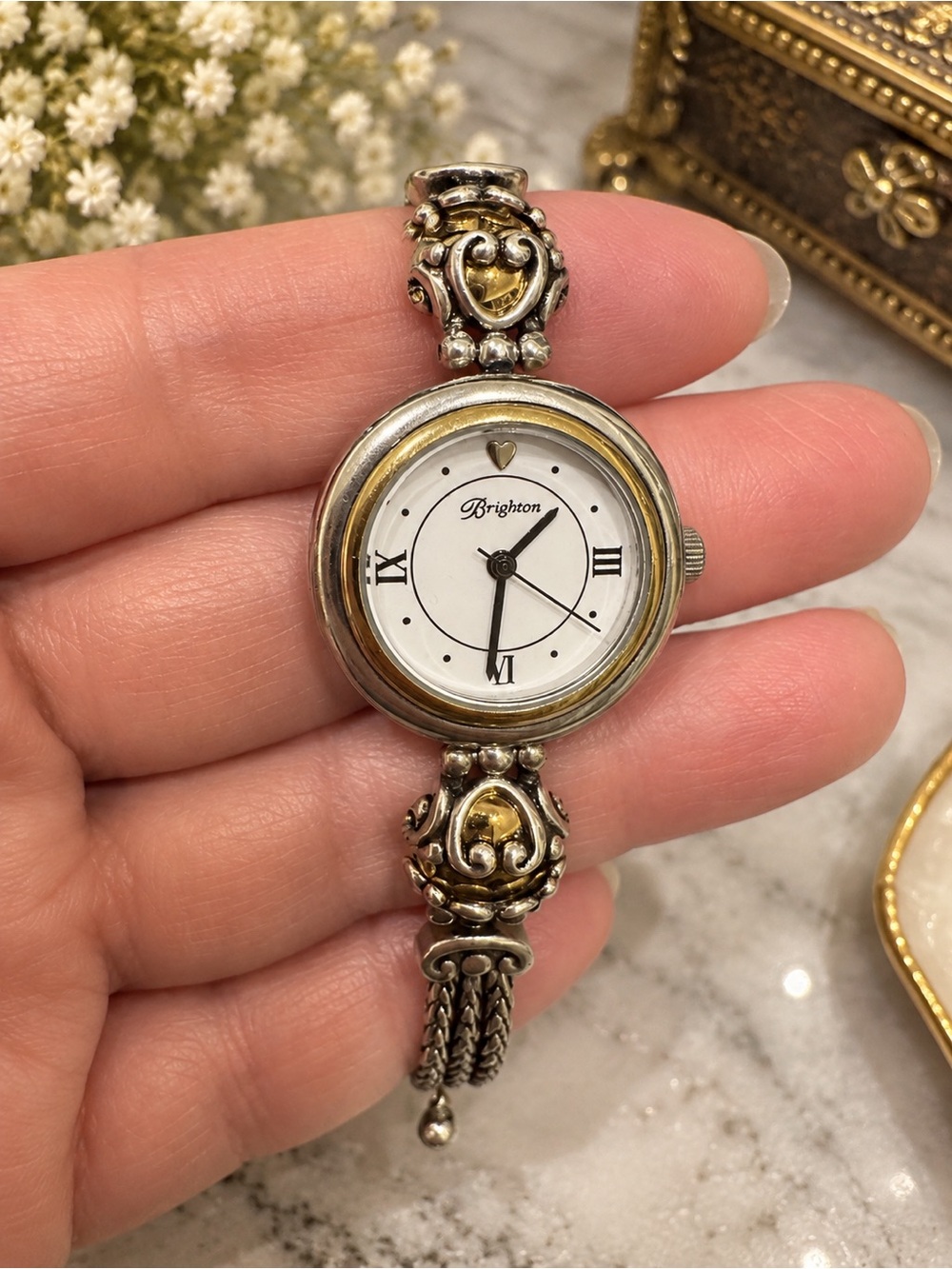 Beautiful Brighton Del Sol women’s watch featuring a silver-tone and gold-tone d